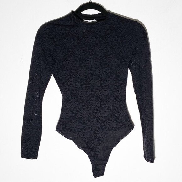 New Jonathan Simkhai Standard Maddox  Lace Mock Neck Bodysuit - Picture 3 of 9
